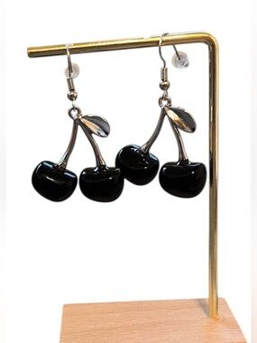 Black Cherry Dangle Earrings - Women Jewelry Earrings